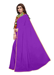 Generic Women's Chiffon Saree (Purple, 5-6 Mtrs)