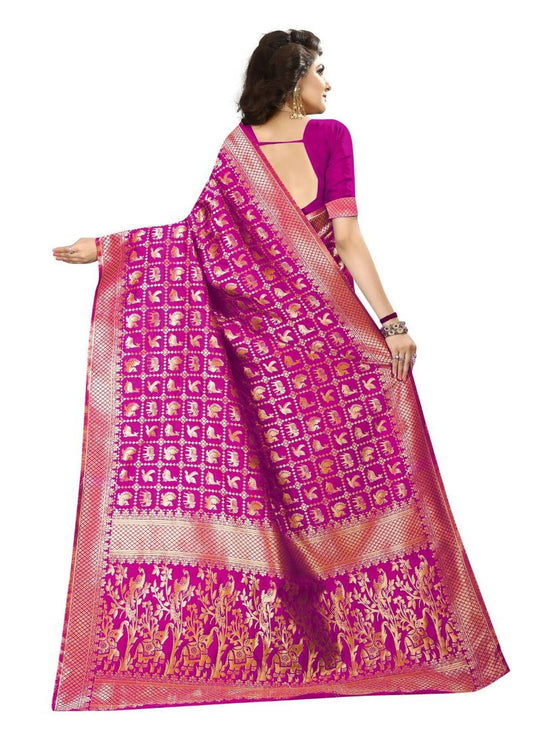 Generic Women's Jacquard Art silk Saree with