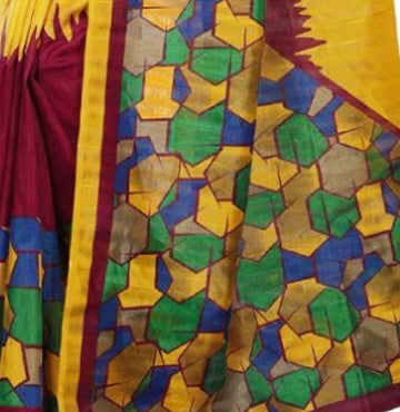 Printed Bhagalpuri Art Silk multicolor Saree