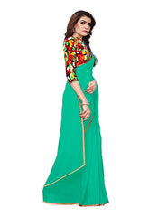 Generic Women's Chiffon Saree (Sea Green, 5-6