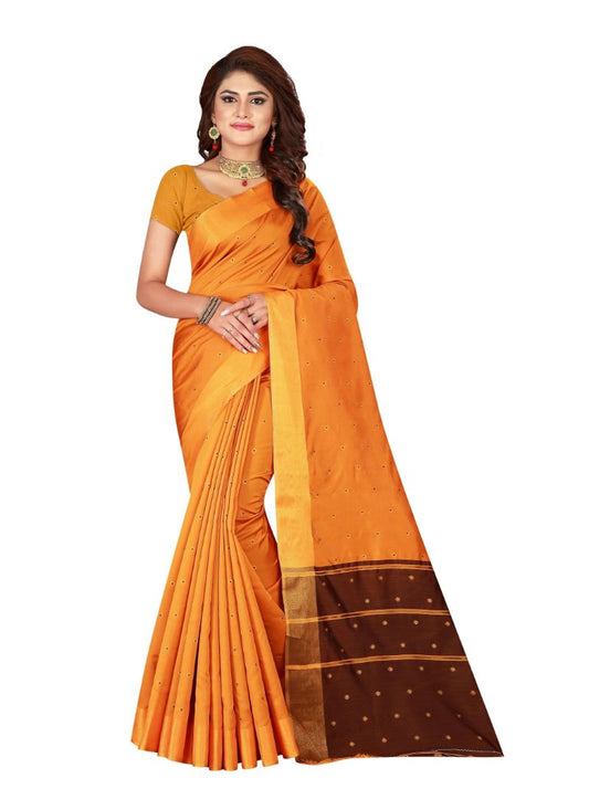 Generic Women's Cotton silk blend Saree with