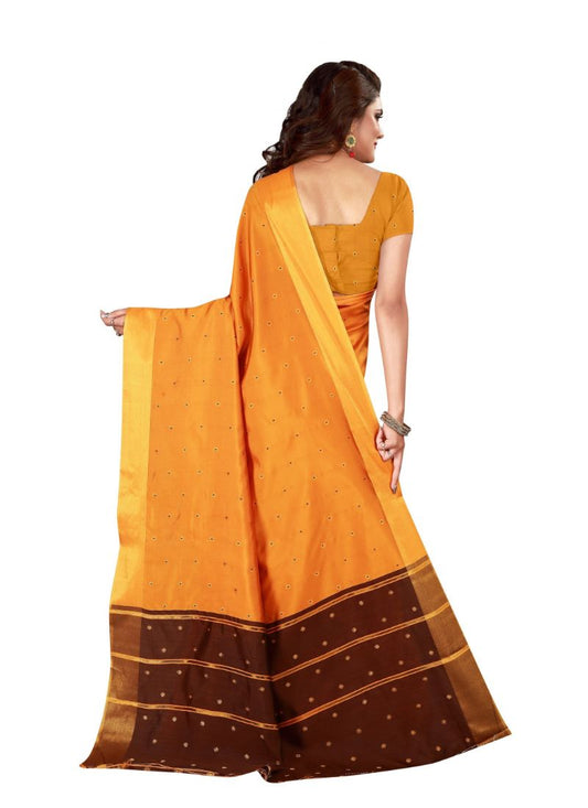 Generic Women's Cotton silk blend Saree with