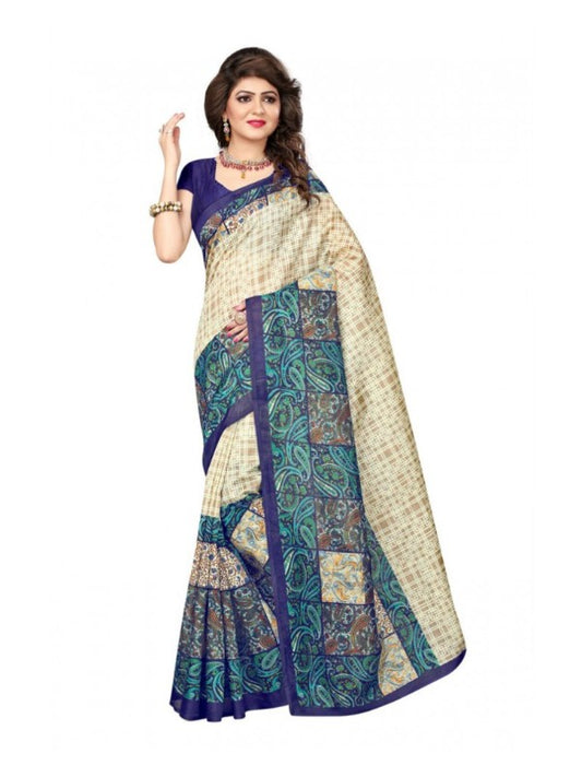 Printed Bhagalpuri Art Silk Multicolor Saree