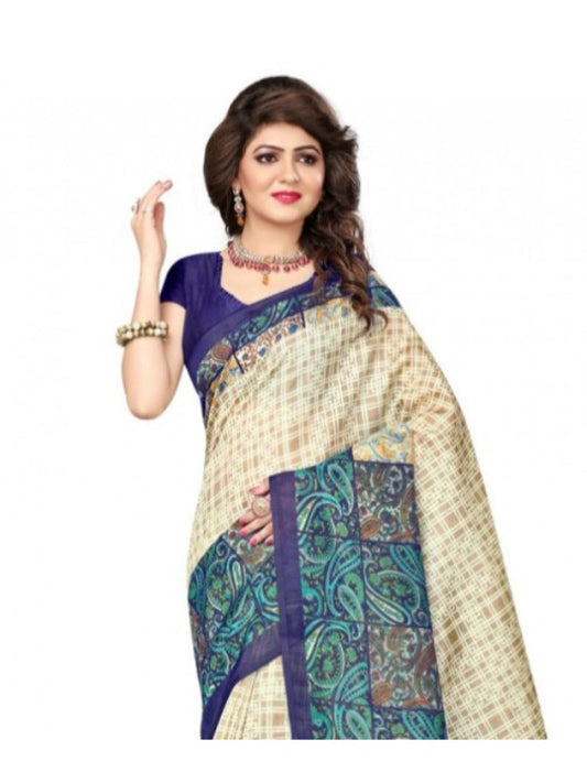 Printed Bhagalpuri Art Silk Multicolor Saree