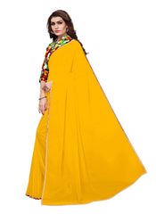 Generic Women's Chiffon Saree (Yellow, 5-6 Mtrs)