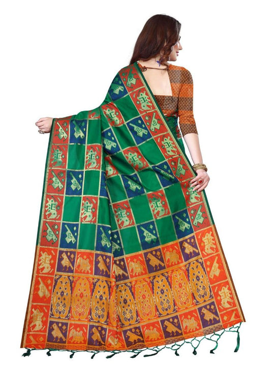 Generic Women's Kanjivaram Silk Saree with Blouse