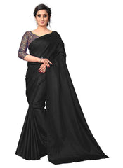 Generic Women's Zoya Silk Saree (Black, 5-6 Mtrs)