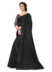 Generic Women's Zoya Silk Saree (Black, 5-6 Mtrs)