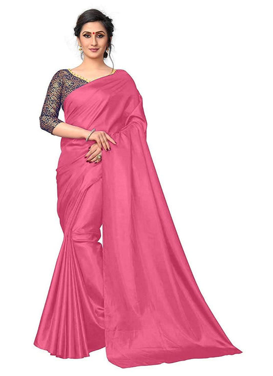 Generic Women's Zoya Silk Saree (Peach, 5-6 Mtrs)