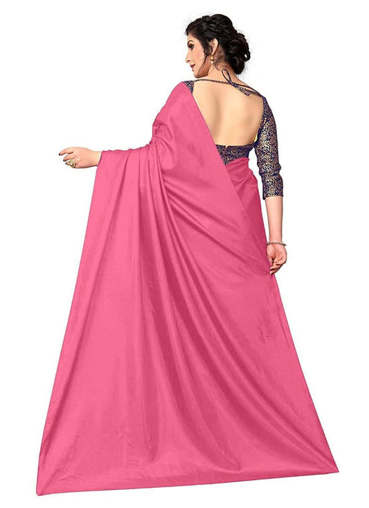 Generic Women's Zoya Silk Saree (Peach, 5-6 Mtrs)