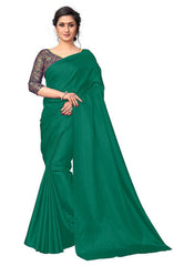 Generic Women's Zoya Silk Saree (Green, 5-6 Mtrs)