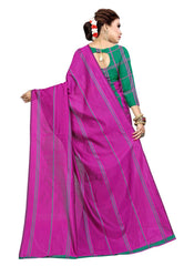 Generic Women's Polyester Cotton Saree with Blouse