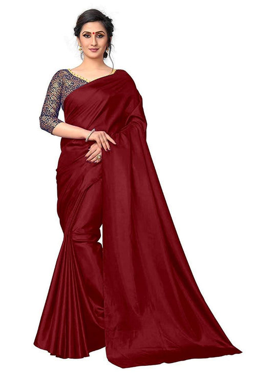 Generic Women's Zoya Silk Saree (Maroon, 5-6 Mtrs)