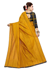 Generic Women's Polyester Cotton Saree with Blouse