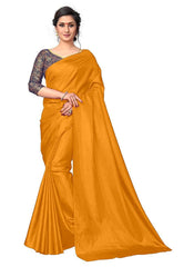 Generic Women's Zoya Silk Saree (Mustard, 5-6