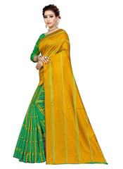 Generic Women's Polyester Cotton Saree with Blouse