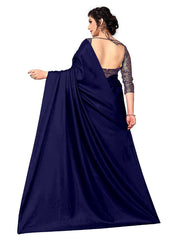 Generic Women's Zoya Silk Saree (Navy Blue, 5-6