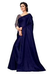 Generic Women's Zoya Silk Saree (Navy Blue, 5-6