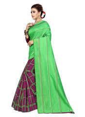 Generic Women's Polyester Cotton Saree with Blouse