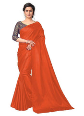 Generic Women's Zoya Silk Saree (Orange, 5-6 Mtrs)