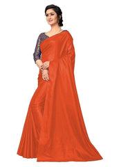 Generic Women's Zoya Silk Saree (Orange, 5-6 Mtrs)