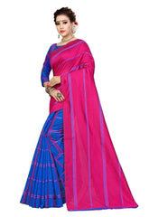 Generic Women's Polyester Cotton Saree with Blouse