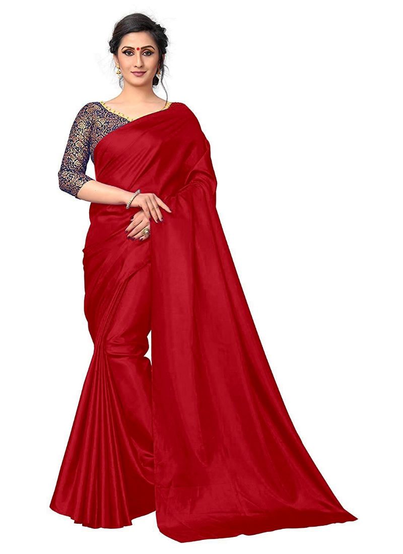 Generic Women's Zoya Silk Saree (Red, 5-6 Mtrs)