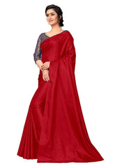 Generic Women's Zoya Silk Saree (Red, 5-6 Mtrs)