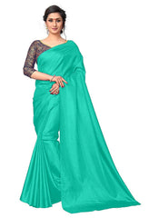 Generic Women's Zoya Silk Saree (Sea Green, 5-6