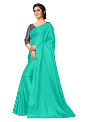 Generic Women's Zoya Silk Saree (Sea Green, 5-6