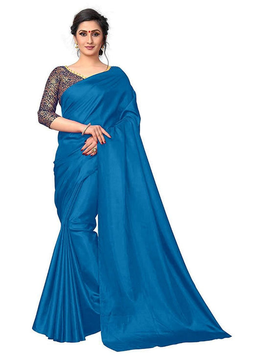 Generic Women's Zoya Silk Saree (Sky, 5-6 Mtrs)