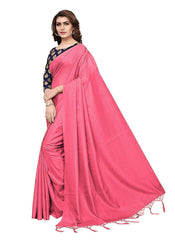 Generic Women's Zoya Silk Saree (Peach, 5-6 Mtrs)