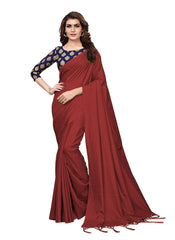 Generic Women's Zoya Silk Saree (Maroon, 5-6 Mtrs)