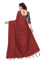 Generic Women's Zoya Silk Saree (Maroon, 5-6 Mtrs)