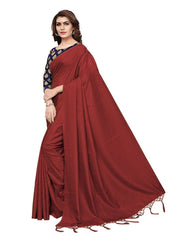 Generic Women's Zoya Silk Saree (Maroon, 5-6 Mtrs)