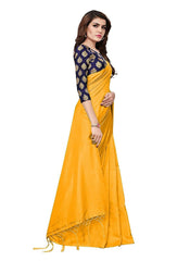 Generic Women's Zoya Silk Saree (Mustard, 5-6