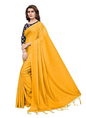 Generic Women's Zoya Silk Saree (Mustard, 5-6