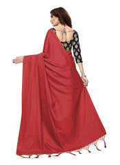 Generic Women's Zoya Silk Saree (Red, 5-6 Mtrs)