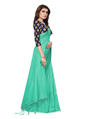 Generic Women's Zoya Silk Saree (Sea Green, 5-6