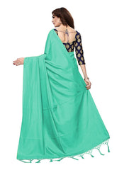 Generic Women's Zoya Silk Saree (Sea Green, 5-6