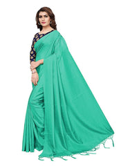 Generic Women's Zoya Silk Saree (Sea Green, 5-6