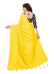 Generic Women's Zoya Silk Saree (Yellow, 5-6 Mtrs)