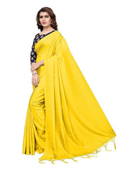 Generic Women's Zoya Silk Saree (Yellow, 5-6 Mtrs)