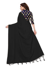 Generic Women's Zoya Silk Saree (Black, 5-6 Mtrs)