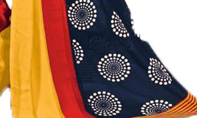 Georgette Digital Saree With Blouse-Navy Blue