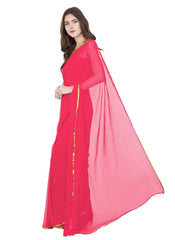 Generic Women's Chiffon Saree (Peach, 5-6 Mtrs)