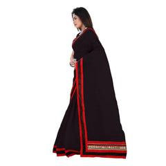 Generic Women's Chiffon Saree (Black, 5-6 Mtrs)