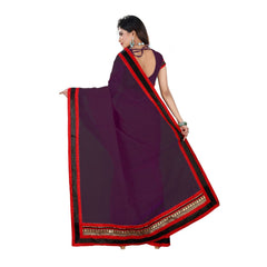 Generic Women's Chiffon Saree (Dark Pink, 5-6