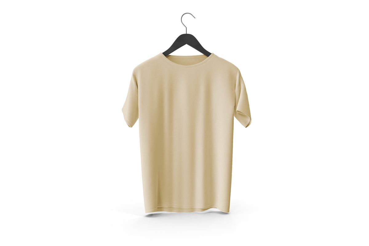 Summer Comfort Tees Beige color  Plain T-Shirts |Casual Comfort, Cool Cotton Vibes, T-Shirts collection