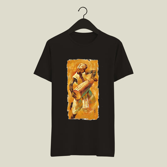 Traditional Indian Dholak Image Design Tshirt | Traditional Old Indian Culture Designed Tshirt